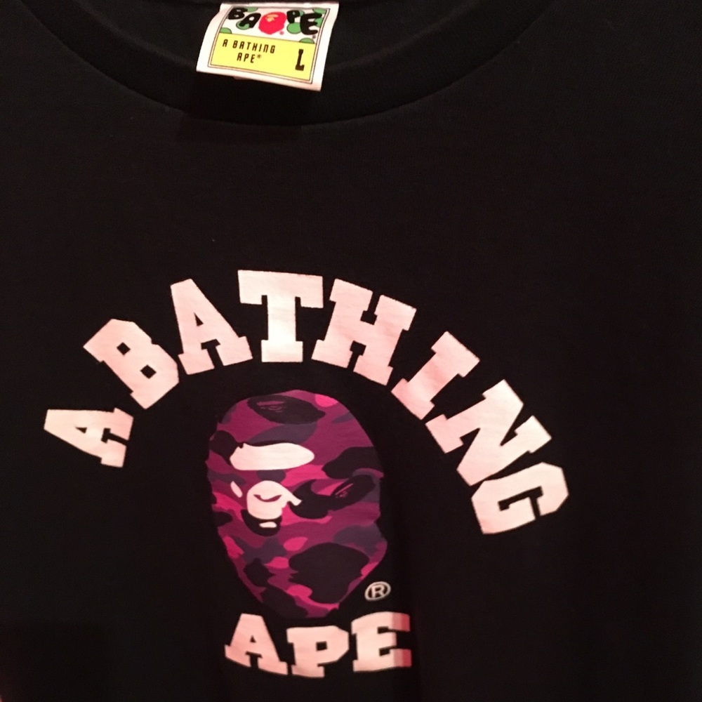Bape Purple camo ape head t-shirt
